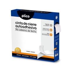 Cinta de cierre Plico - Autoadhesiva - 20 mm x 25 m - Color blanco