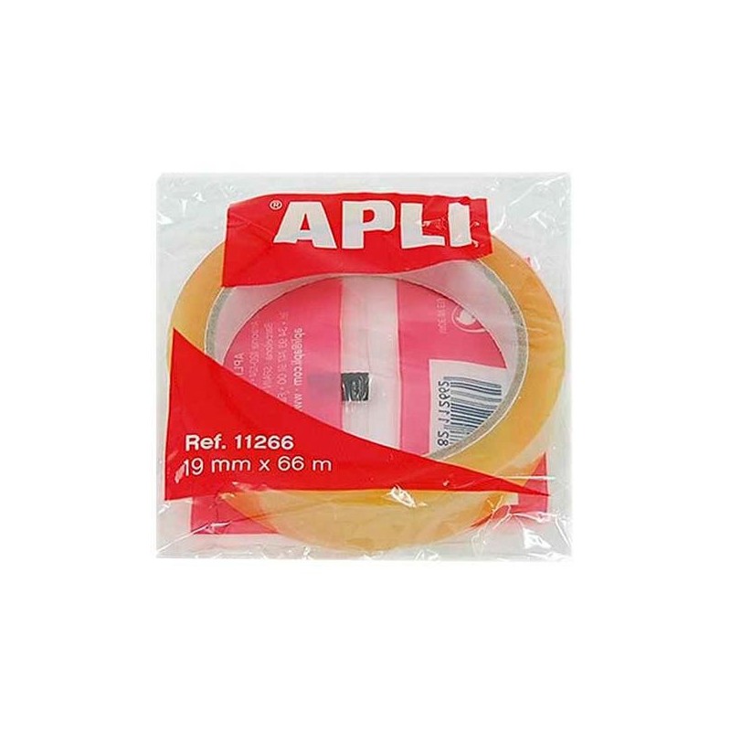 Cinta adhesiva transparente Apli - 19 mm x 66 m Cinta adhesiva transparente Apli - 19 mm x 66 m