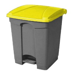 Papelera Pull Import Universal - 45 L - Color gris/amarillo