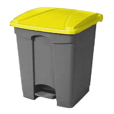 Papelera Pull Import Universal - 45 L - Color gris/amarillo