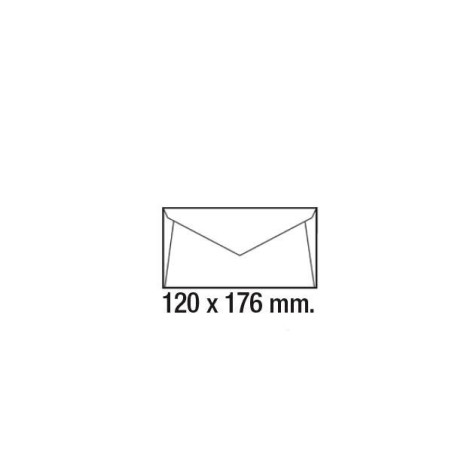 Sobres comercial Sam - Caña verjurado - 120 x 176 mm - 63 g - Engomado - Caja 500 sobres