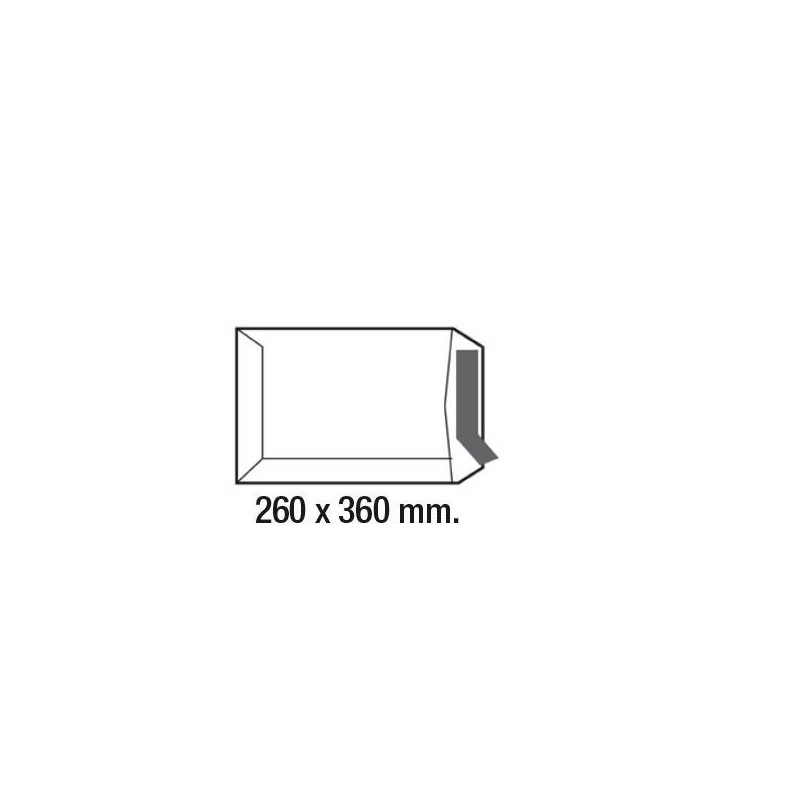 Bolsas folio prolongado Sam - Kraft - 260 x 360 mm - 90 g - Tira de silicona - Caja 250 bolsas