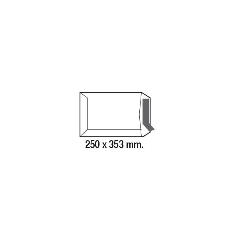 Bolsas Folio/B4 Sam - Offset blanco - 250 x 353 mm - 100 g - Tira de silicona - Caja 250 bolsas