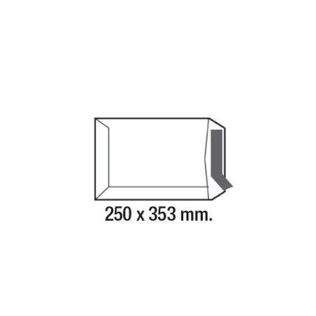 Bolsas Folio/B4 Sam - Offset blanco - 250 x 353 mm - 100 g - Tira de silicona - Caja 250 bolsas