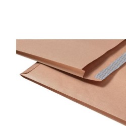 Bolsas con fuelle Sam - Kraft verjurado - 280 x 365 x 30 mm - 120 g - Tira de silicona - Color marrón - Caja 250 bolsas