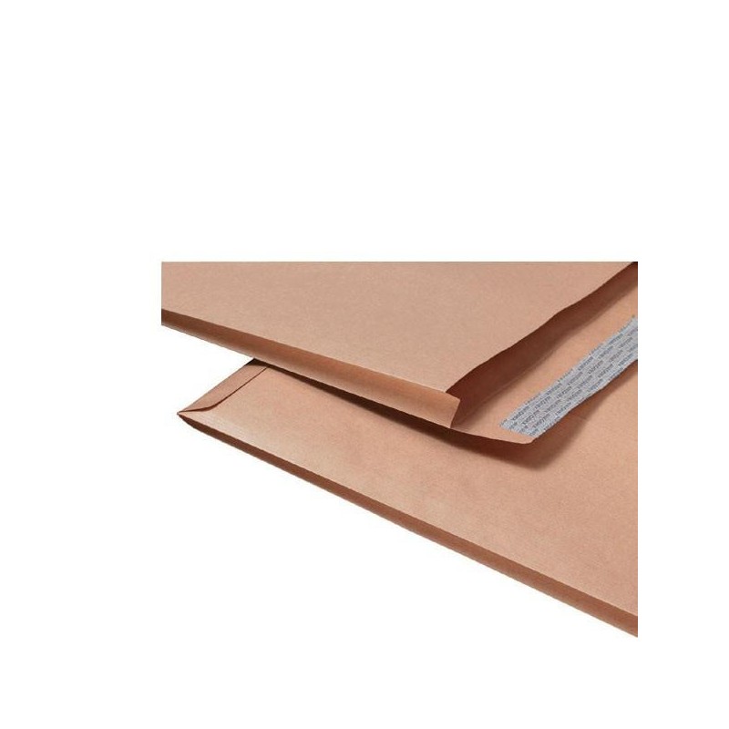 Bolsas con fuelle Sam - Kraft verjurado - 280 x 365 x 30 mm - 120 g - Tira de silicona - Color marrón - Caja 250 bolsas