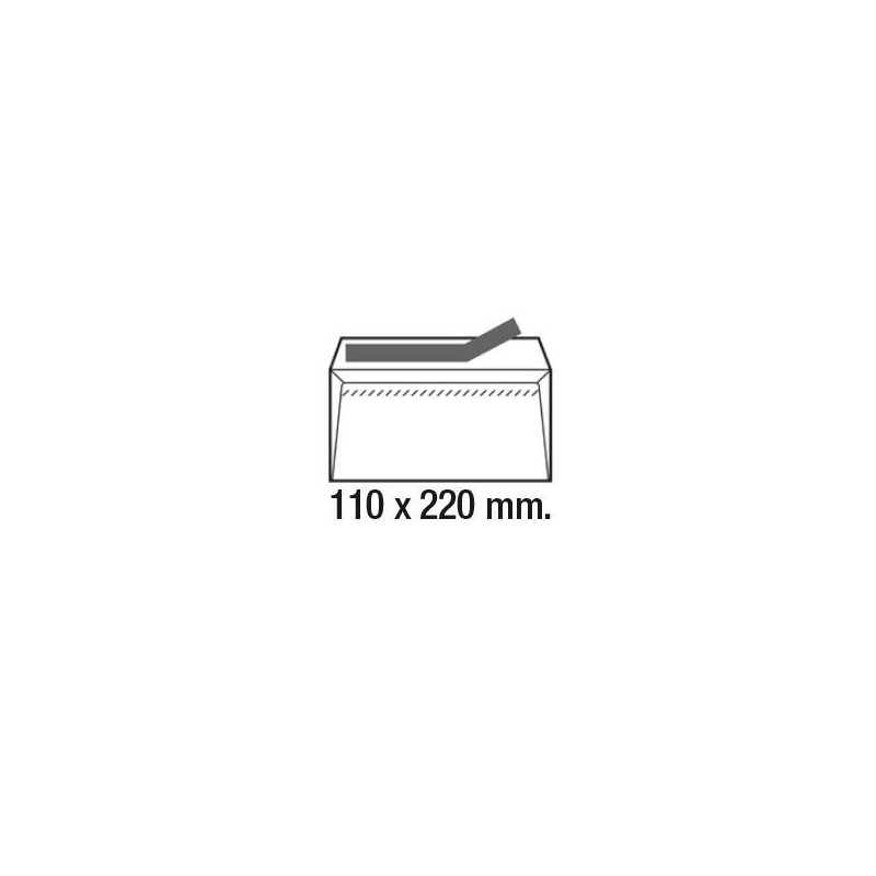 Sobres C5 Sam - 110 x 220 mm - 90 g - Tira de silicona - Color blanco - Caja 500 sobres