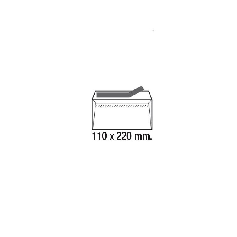 Sobres DL Sam - 110 x 220 mm - 90 g - Tira de silicona - Ventana derecha - Láser - Color blanco - Caja 500 sobres Sobres DL Sam - 110 x 220 mm - 90 g - Tira de silicona - Ventana derecha - Láser - Color blanco - Caja 500 sobres
