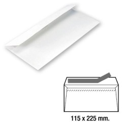 Sobres americano Sam - 115 X 225 mm - 90 g - Tira de silicona - Color blanco - Caja 500 sobres