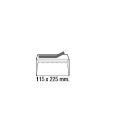 Sobres americano Sam - 115 X 225 mm - 90 g - Tira de silicona - Ventana derecha - Láser - Color blanco - Caja 500 sobres