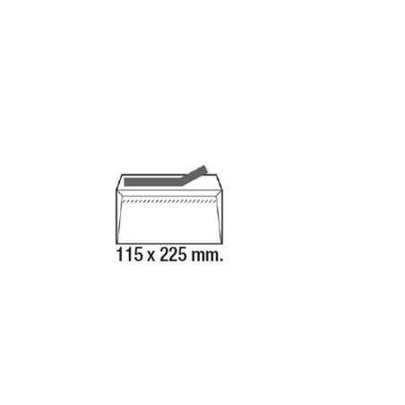 Sobres americano Sam - 115 X 225 mm - 90 g - Tira de silicona - Ventana derecha - Láser - Color blanco - Caja 500 sobres