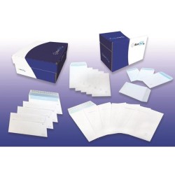 Sobres ecológicos Sam - 115 x 225 mm - 105 g - Tira de silicona - Color blanco - Caja 500 sobres