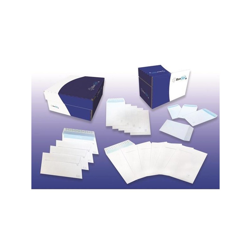 Sobres ecológicos Sam - 115 x 225 mm - 105 g - Tira de silicona - Color blanco - Caja 500 sobres Sobres ecológicos Sam - 115 x 225 mm - 105 g - Tira de silicona - Color blanco - Caja 500 sobres