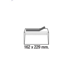 Sobres C5 Sam - 162 x 229 mm - 90 g - Tira de silicona - Ventana derecha -Color blanco - Caja 500 sobres