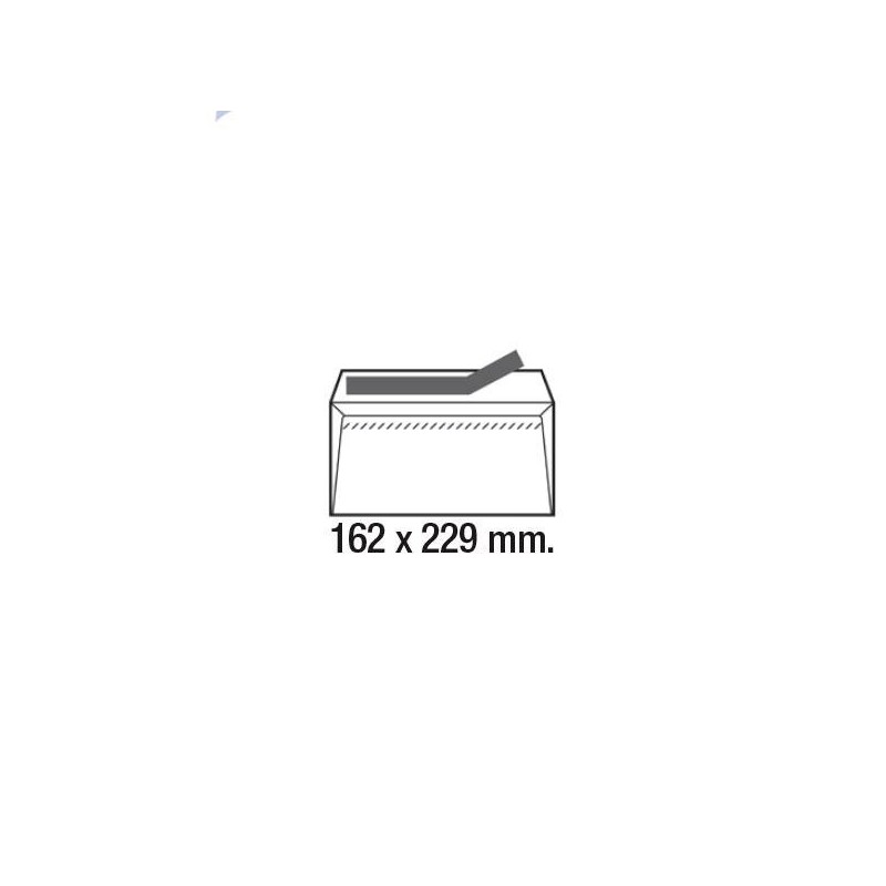 Sobres C5 Sam - 162 x 229 mm - 90 g - Tira de silicona - Ventana derecha -Color blanco - Caja 500 sobres