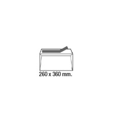 Sobres folio prolongado Sam - 260 x 360 mm - 100 g - Tira de silicona - Color blanco - Caja 250 sobres