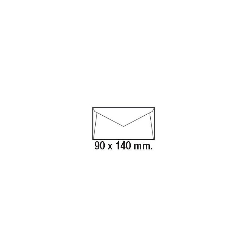 Sobres C6 Sam - 90 x 140 mm - 90 g - Engomado - Color blanco - Caja 500 sobres