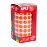 Gomets redondos Apli - 10,5 mm - Color naranja - Rollo 5192 ud