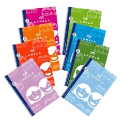 Cuaderno Lamela - Espiral - Cartón - Cuarto - Cuadrovía 3 mm - 40 hojas - 70 g - Colores surtidos