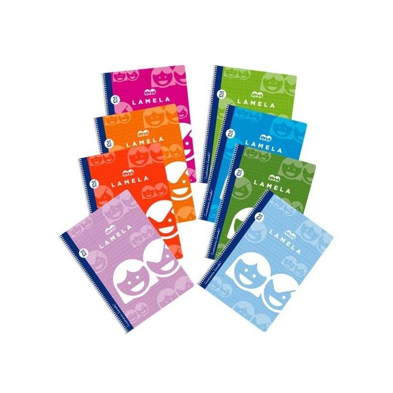 Cuaderno Lamela - Espiral - Cartón - Cuarto - Cuadrovía 5 mm - 40 hojas - 70 g - Colores surtidos Cuaderno Lamela - Espiral - Cartón - Cuarto - Cuadrovía 5 mm - 40 hojas - 70 g - Colores surtidos