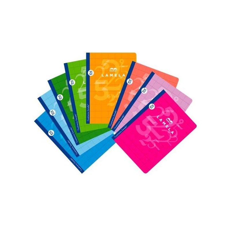 Libreta Lamela - Grapada - Cartón - A4 - Cuadrovía 4 mm - 50 hojas - 90 g - Colores surtidos