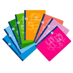 Libreta Lamela - Grapada - Cartón - Cuarto - Cuadrovía 2,5 mm - 50 hojas - 90 g - Colores surtidos