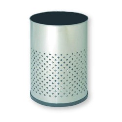 Papelera Sie perforada - Acero inoxidable - 12 L - Color plata