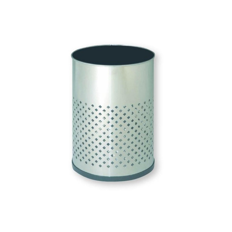 Papelera Sie perforada - Acero inoxidable - 12 L - Color plata