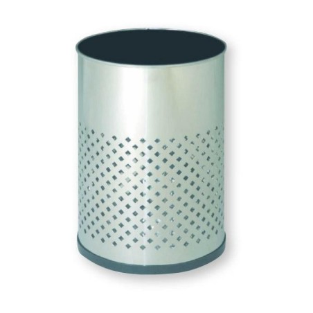 Papelera Sie perforada - Acero inoxidable - 12 L - Color plata