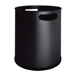 Papelera Sie métálica con asas y aro inferior reforzado. 39,5x 29,5cm. 27l. Negro