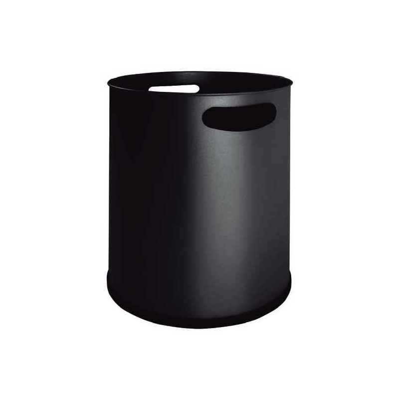 Papelera Sie métálica con asas y aro inferior reforzado. 39,5x 29,5cm. 27l. Negro