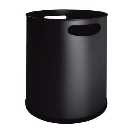 Papelera Sie métálica con asas y aro inferior reforzado. 39,5x 29,5cm. 27l. Negro