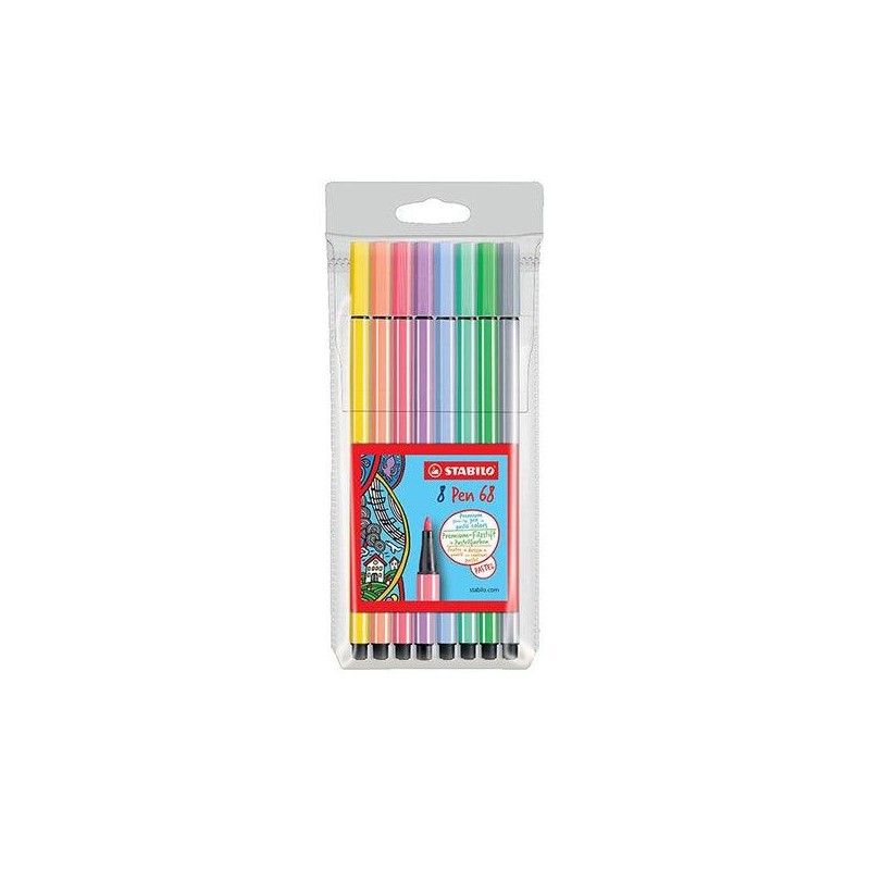 Rotulador Stabilo Pen 68 - Punta 1 mm - Colores surtidos - Estuche 8 ud Rotulador Stabilo Pen 68 - Punta 1 mm - Colores surtidos - Estuche 8 ud