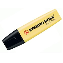 Marcador fluorescente Stabilo Boss Pastel - Punta biselada - Trazo 2 mm y 5 mm - Color amarillo cremoso