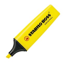 Marcador fluorescente Stabilo Boss - Punta biselada - Trazo 2 mm y 5 mm - Color amarillo