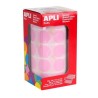 Gomets redondos Apli - 15 mm - Color rosa - Rollo 2832 ud