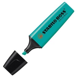Marcador fluorescente Stabilo Boss - Punta biselada - Trazo 2 mm y 5 mm - Color turquesa