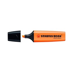Marcador fluorescente Stabilo Boss - Punta biselada - Trazo 2 mm y 5 mm - Color naranja