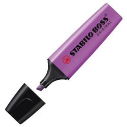 Marcador fluorescente Stabilo Boss - Punta biselada - Trazo 2 mm y 5 mm - Color lila