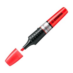 Marcador fluorescente Stabilo Boss Luminator - Punta biselada - Trazo 2 mm y 5 mm - Color rojo