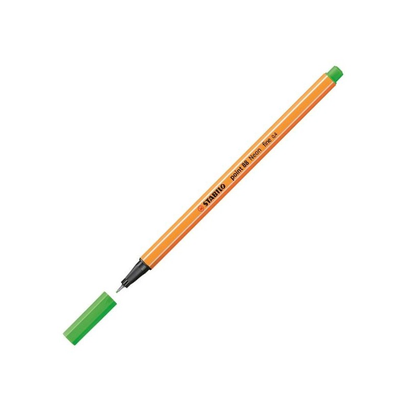 Rotulador Stabilo Point 88 - Punta 0,4 mm - Color verde neón Rotulador Stabilo Point 88 - Punta 0,4 mm - Color verde neón