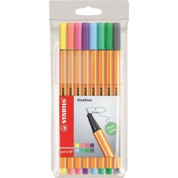 Rotulador Stabilo Point 88 - Punta 0,4 mm - Colores surtidos - Estuche 8 ud