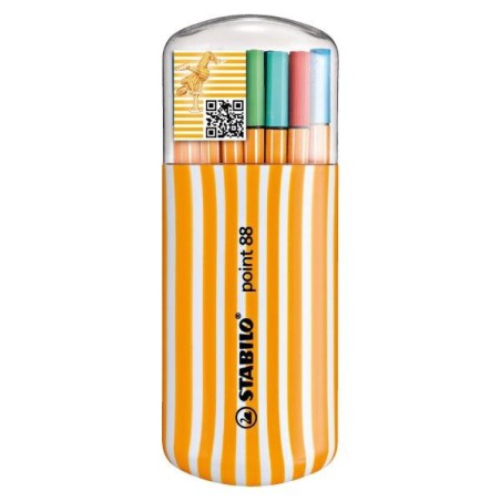 Rotulador Stabilo Point 88 - Punta 0,4 mm - Colores surtidos - Estuche Zebrui 20 ud