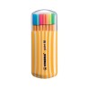 Rotulador Stabilo Point 88 - Punta 0,4 mm - Colores surtidos - Estuche Zebrui neón 20 ud