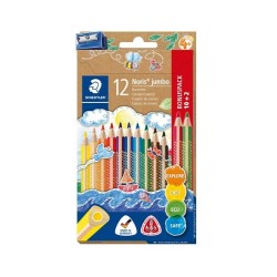 Lápiz de color Staedtler Triplus Jumbo - 4 mm - Colores surtidos - Estuche 10 + 2 ud