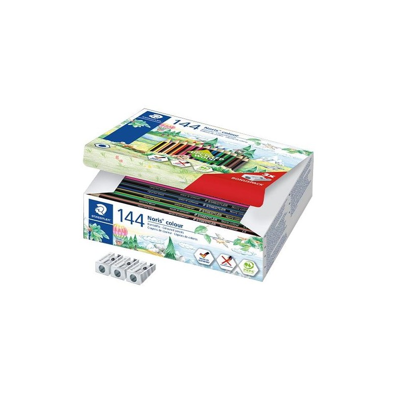 Lápiz de color Staedtler Noris Colour - 3 mm - Colores surtidos - School Pack 144 ud