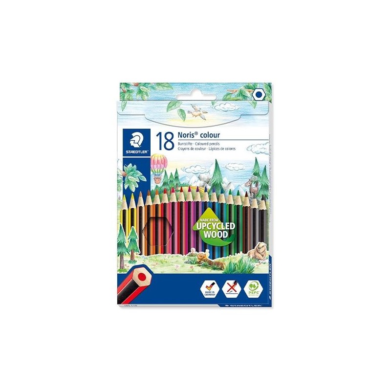 Lápiz de color Staedtler Noris Colour - 3 mm - Colores surtidos - Estuche 18 ud