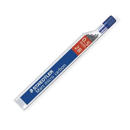 Tubo 12 minas Staedtler Mars Micro - Mina 0,5 mm - Dureza 2B