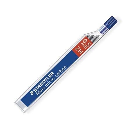 Tubo 12 minas Staedtler Mars Micro - Mina 0,5 mm - Dureza 2H
