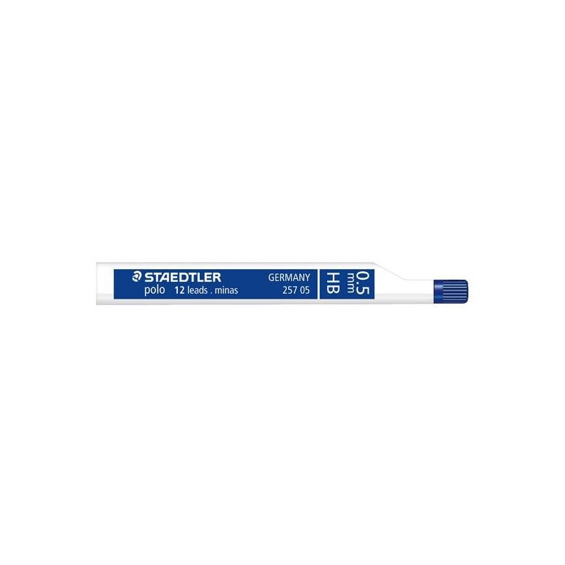 Tubo 12 minas finas Staedtler Polo trazo 0,5mm HB Tubo 12 minas finas Staedtler Polo trazo 0,5mm HB